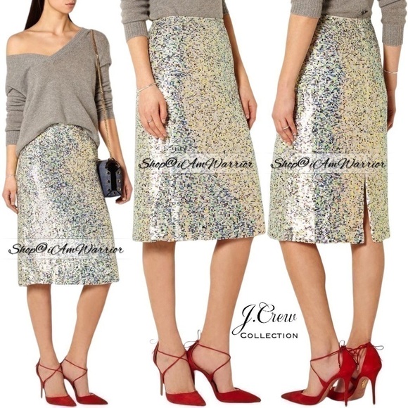J.Crew Collection confetti shimmer sequin pencil skirt *shop@iamwarrior - Picture 1 of 15